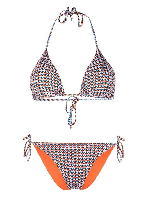 Fisico Geometric Pattern Triangle Cup Bikini Farfetch