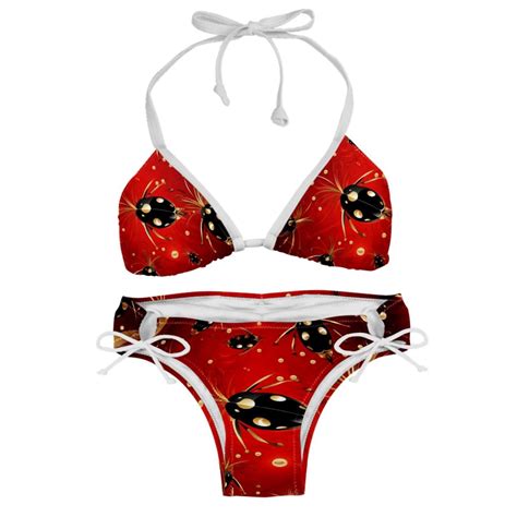 Seven Starred Ladybird Chic Bikini Set With Detachable Sponge