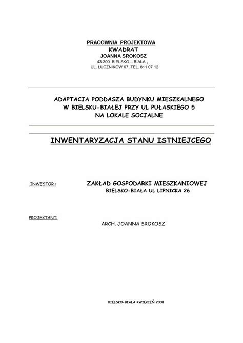 PDF ADAPTACJA PODDASZA BUDYNKU MIESZKALNEGO W Stan Stropu Nad