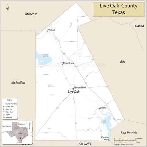 Live Oak County Map, Texas - Where is Located, Cities, Population, Highways & Facts