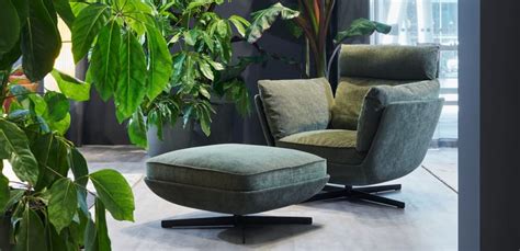 BIGGIE Fabric Armchair With Footstool With Armrests By Twils Design