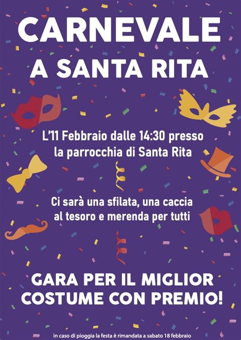 Festa Di Carnevale A Santa Rita L11 Febbraio Parrocchia Santa Rita