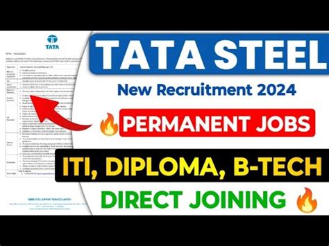 Tata Steel Iti Diploma Btech Permanent Job S Vacancy Tata Steel