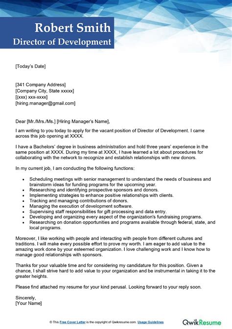 Business Development Officer Cover Letter Examples Qwikresume