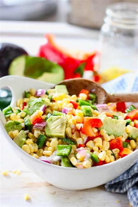 Fresh Corn And Avocado Salad With Honey Lime Vinaigrette Laughing Spatula