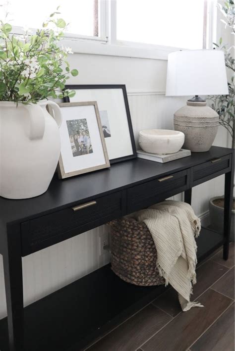 Bloomingville AH0451 Wood Pot Curated On LTK Black Console Table