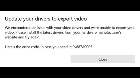 Fix Error Update Your Drivers To Export Video Error Code 0x887a0005 On Windows 10 Video Editor