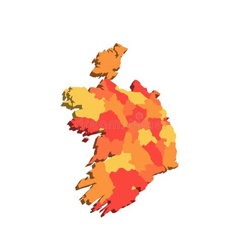 Mapa Político De Divisiones Administrativas De Irlanda Ilustración del