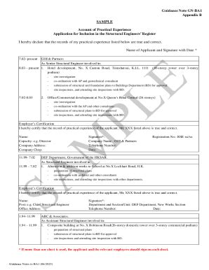 Fillable Online Advisory Notes For Completion Of Form Ba Application