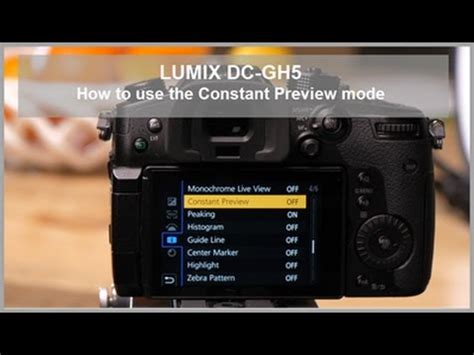 Panasonic LUMIX G Series Function How To Use The Constant Preview