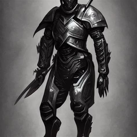 A Man In Futuristic Black Armor Without A Helmet D D Stable Diffusion