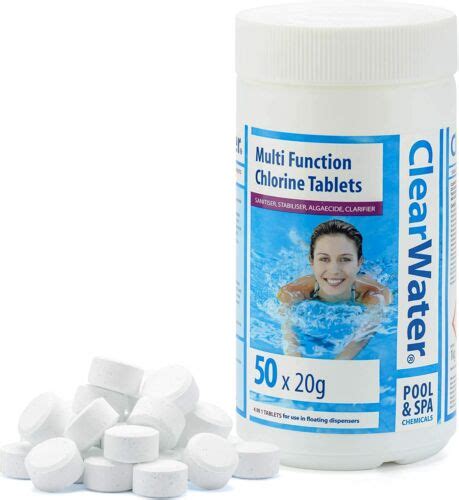 Clearwater Chlorine Tablets Mini Multifunction 50 X 20g Hot Tub Lay Z Lazy Spa Ebay