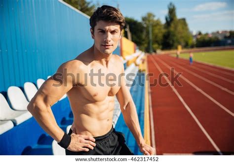 Naked Sexy Handsome Male Athlete Stadium Foto Stock 462317452 Shutterstock