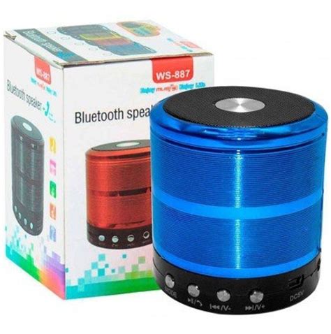 Caixa De Som Portátil Bluetooth Speaker Ws 887 Cor Azul Mercado Livre