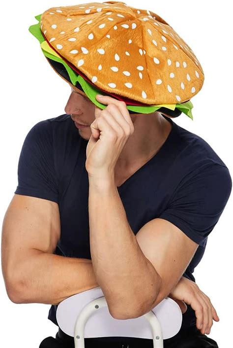 Eraspooky Adult Hamburger Hat Funny Food Party Costume Supplies Clothing Shoes