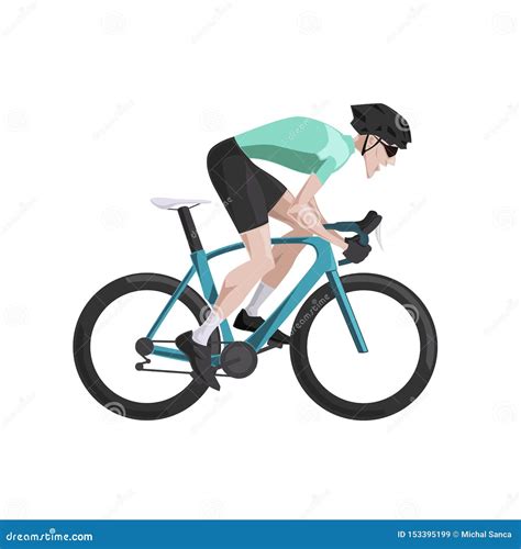 Cycling Cartoon Road Cyclist Riding Bike Royalty Free Illustration