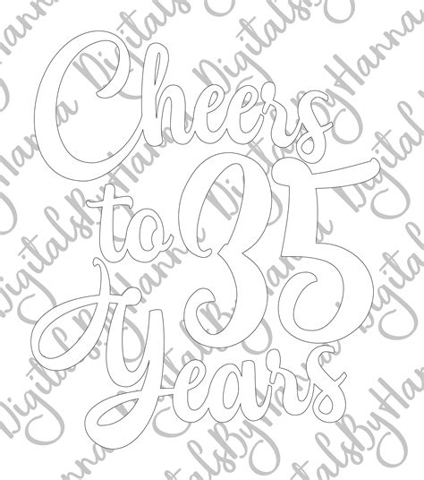 35th Birthday Svg Files For Cricut Sayings Cheers Thirty Five Etsy