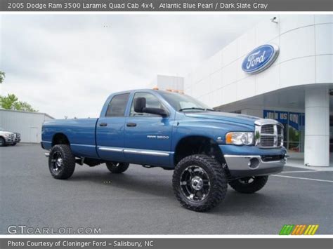 Atlantic Blue Pearl 2005 Dodge Ram 3500 Laramie Quad Cab 4x4 Dark