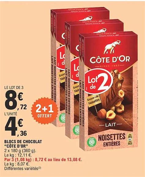 Promo Blocs De Chocolat C Te D Or Chez E Leclerc Icatalogue Fr