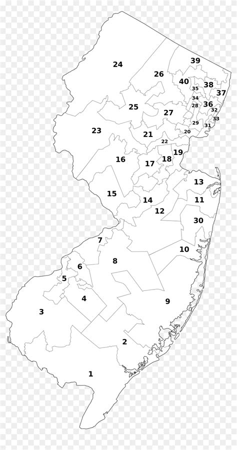 New Jersey Legislative Districts Map Blank - Map, HD Png Download ...