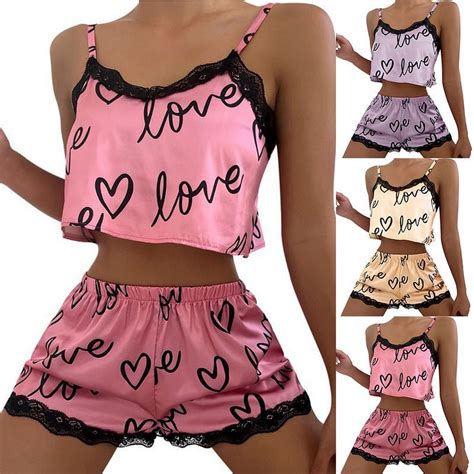 Pajamas For Women Soft Sleepwear Set Women Cami Pajama Set Sleepwear