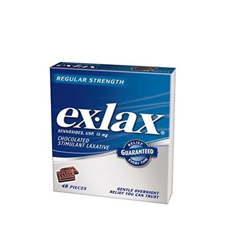 Ex Lax Chocolate Pieces Regular Strength 48 Count Each Ebay