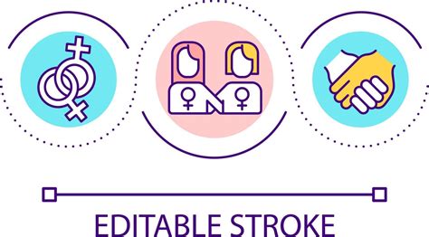 Female Same Sex Lovers Loop Concept Icon Lesbian Partners Relationship LGBT Couple Abstract