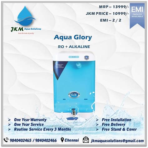 AQUA GLORY WATER PURIFIER Wall Mounted RO Only At 10999 Piece In