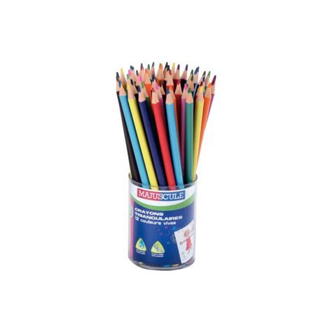 Pot De Crayons De Couleur Triangulaires Pointe Moyenne Assortis