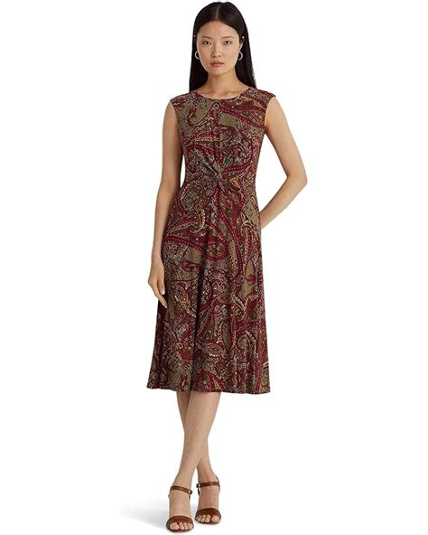 Lauren Ralph Lauren Paisley Twist Front Jersey Dress 6pm