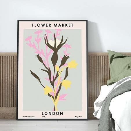 Plakat Retro Vintage Z Kwiatami Flower Market London Grafiki Od 38