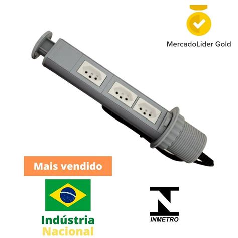 Torre Multiplug Retr Til Tomadas A Embutir Qtmov Cinza Shopee Brasil