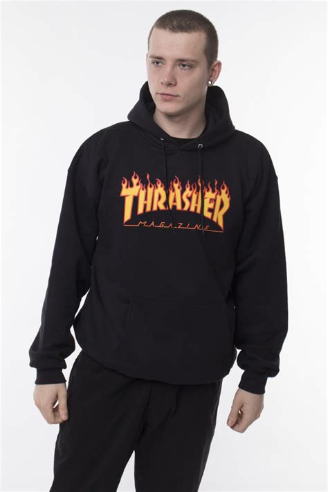 Bluza M Ska Z Kapturem Thrasher Flame Logo Hoody Black S Thrasher