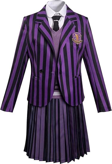 Kolegoe Kid Wednesday Addams Enid Purple Schuluniform Rock Outfits F R