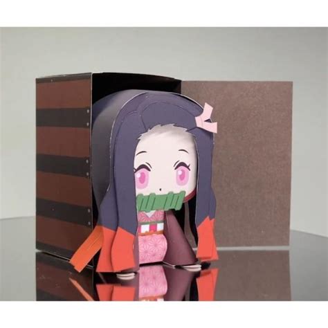 Chibi Hakoiri Nezuko Kimetsu No Yaiba Demon Slayer Papercraft Shopee