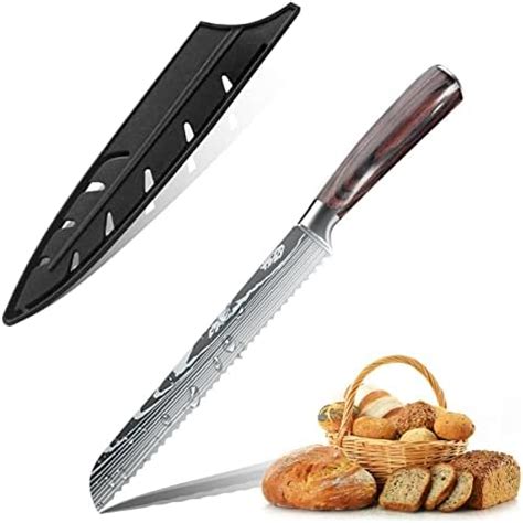 Dfito Inch Bread Knife Serrated Bread Knife Pakkawood Handle High