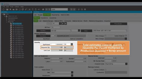 Editing A Material In Job Entry Production Management Epicor Look