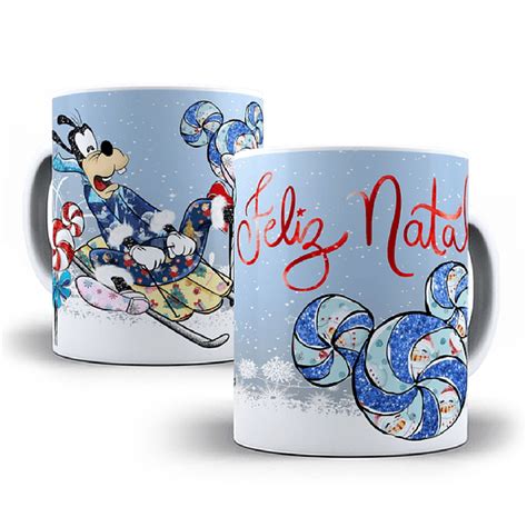 10 Artes Caneca Natal Turma do Mickey Aquarela Sublimação em