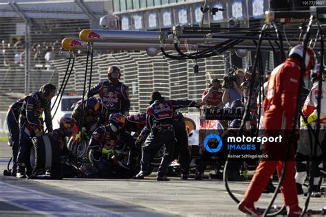 A Pit Stop For Sebastian Vettel Red Bull RB8 Renault Australian GP