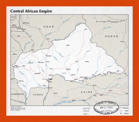 Political map of Central African Empire - 1977 | Maps of Central