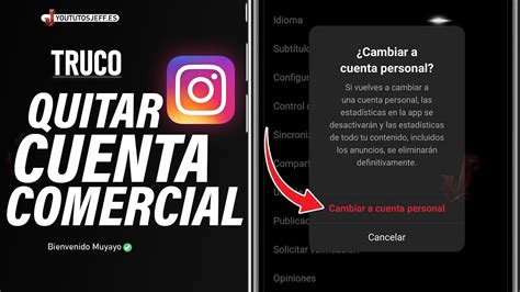 Quitar Cuenta Comercial Instagram Youtube