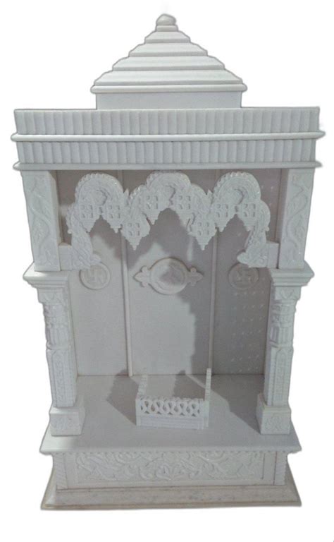 Vertical Carved Makrana Marble Temple For Home Size Feet Height