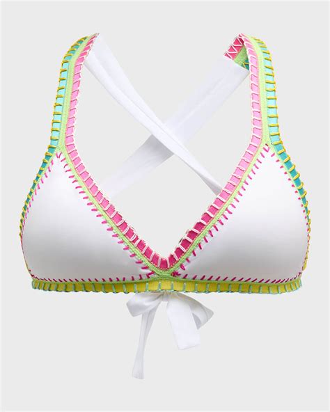 Platinum Inspired By Solange Ferrarini Crochet Trim Triangle Bikini Top