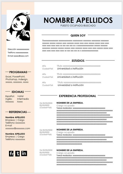 Curriculum Vitae Pdf Para Llenar Template For U