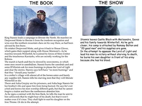 Spoilers Differences Between Book Stannis And Show Stannis R