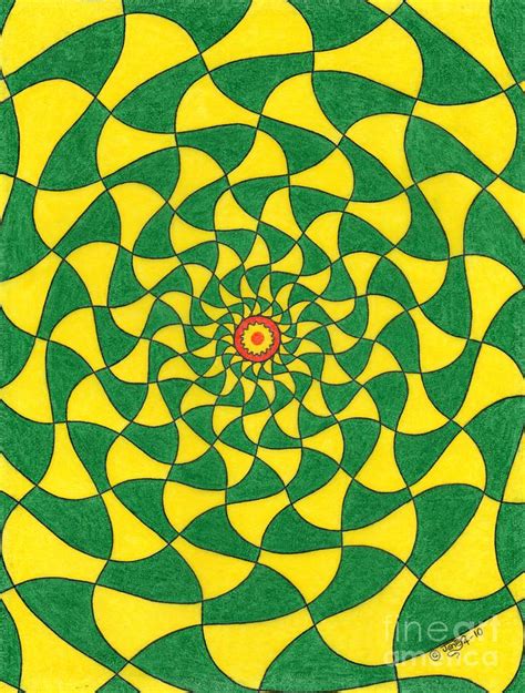 Green Yellow Optical Illusion Painting By Joney Jackson Pixels