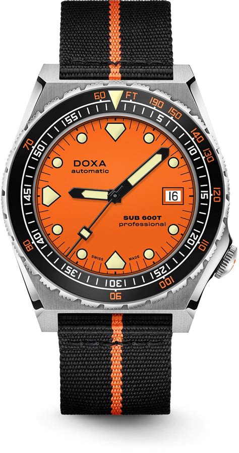 Doxa Sub T Professional N On Black Orange Nato Strap