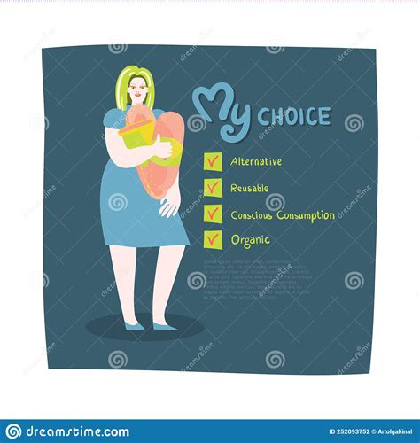 Character Woman Holds An Object In Her Hands Stock Vector