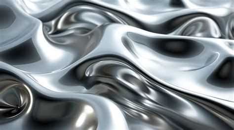 Premium Photo Silver Metal Waves Shiny Chrome Wavy Liquid Pattern Texture