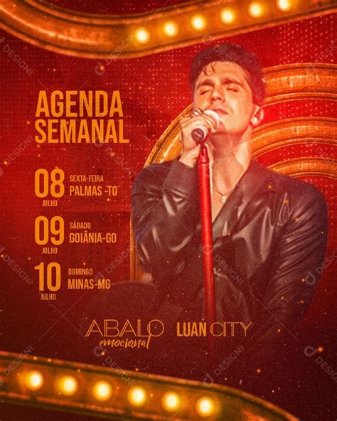 Flyer Agenda Semanal Show Luan Santana Social Media PSD Editável zip